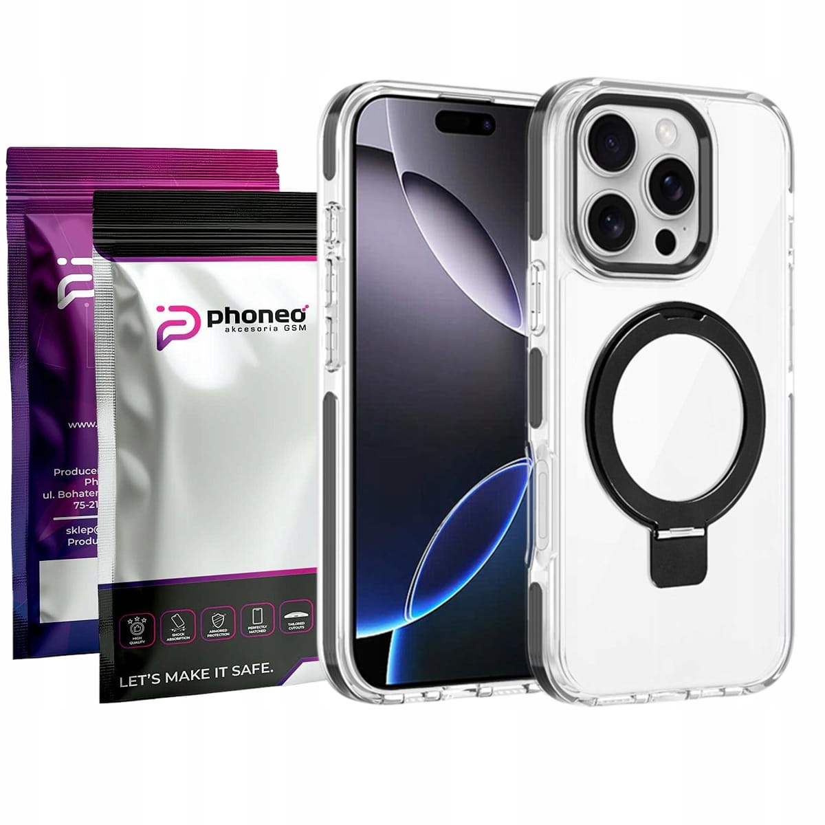 Etui Phoneo Clear Extra v2 - Apple iPhone 13 Pro - Czarne 