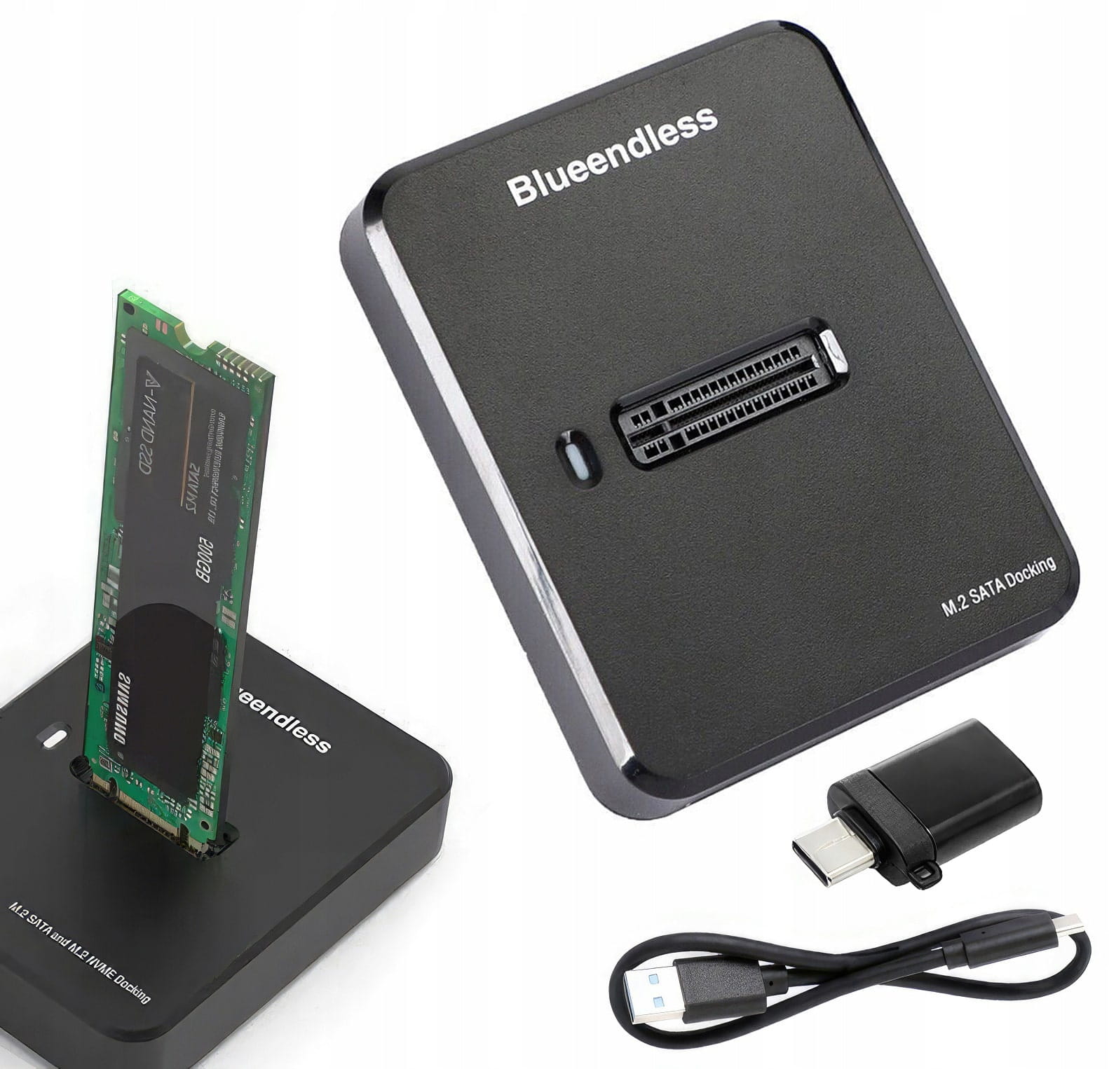 Stacja dokująca dysków SSD M.2 2w1 SATA/PCIe NGFF/NVMe USB typ C 3.1 10GB/s