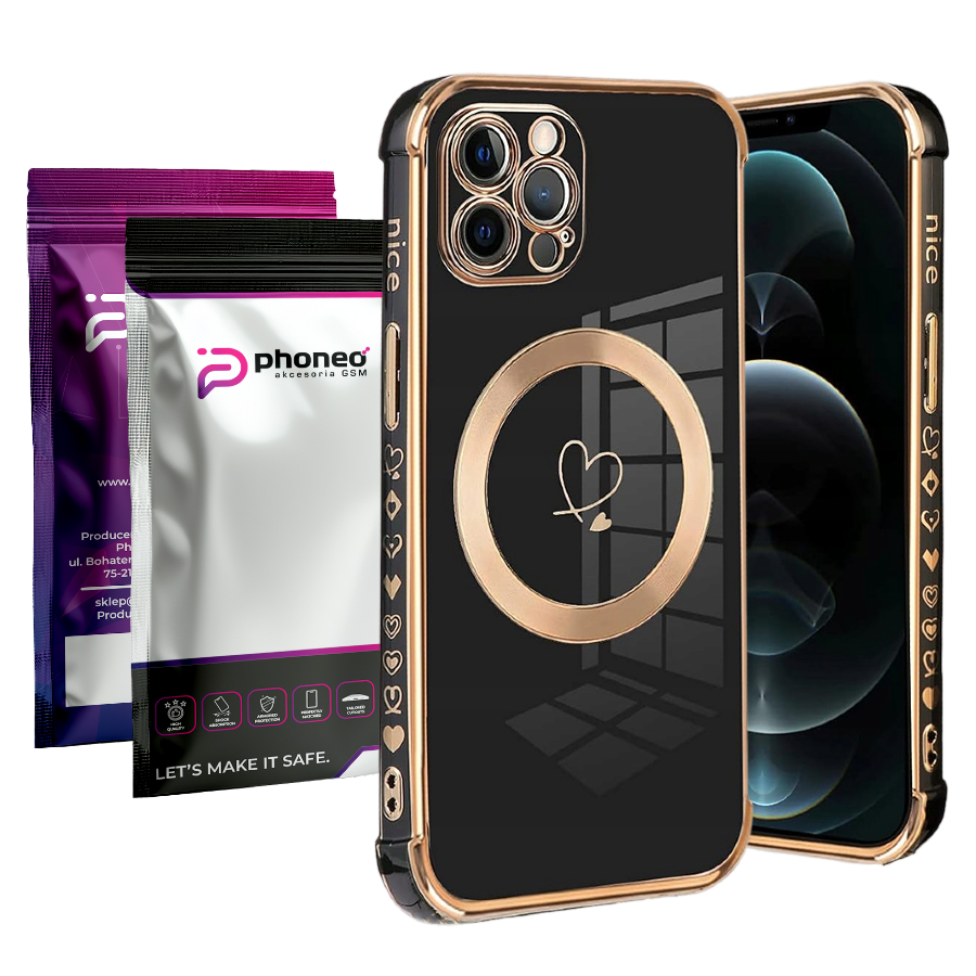 Etui Phoneo Serce Pancerne do Magsafe - Apple iPhone 13 Pro Max - Czarne