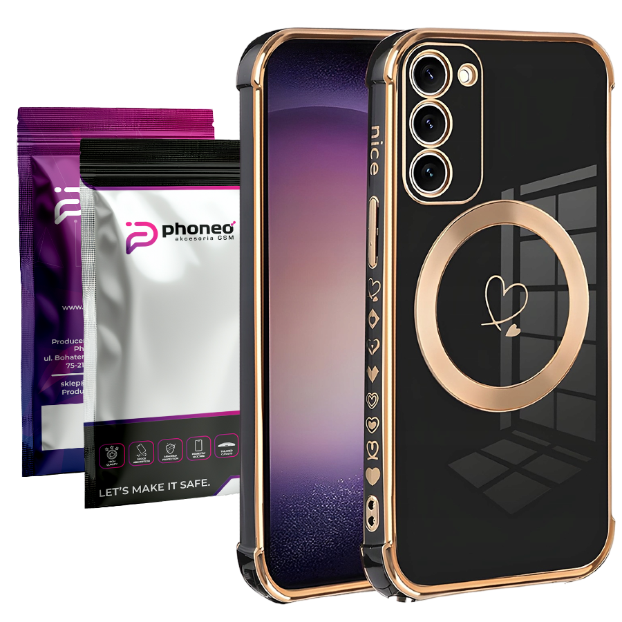 Etui Phoneo Serce Pancerne do Magsafe - Samsung Galaxy S25+ Plus - Czarne