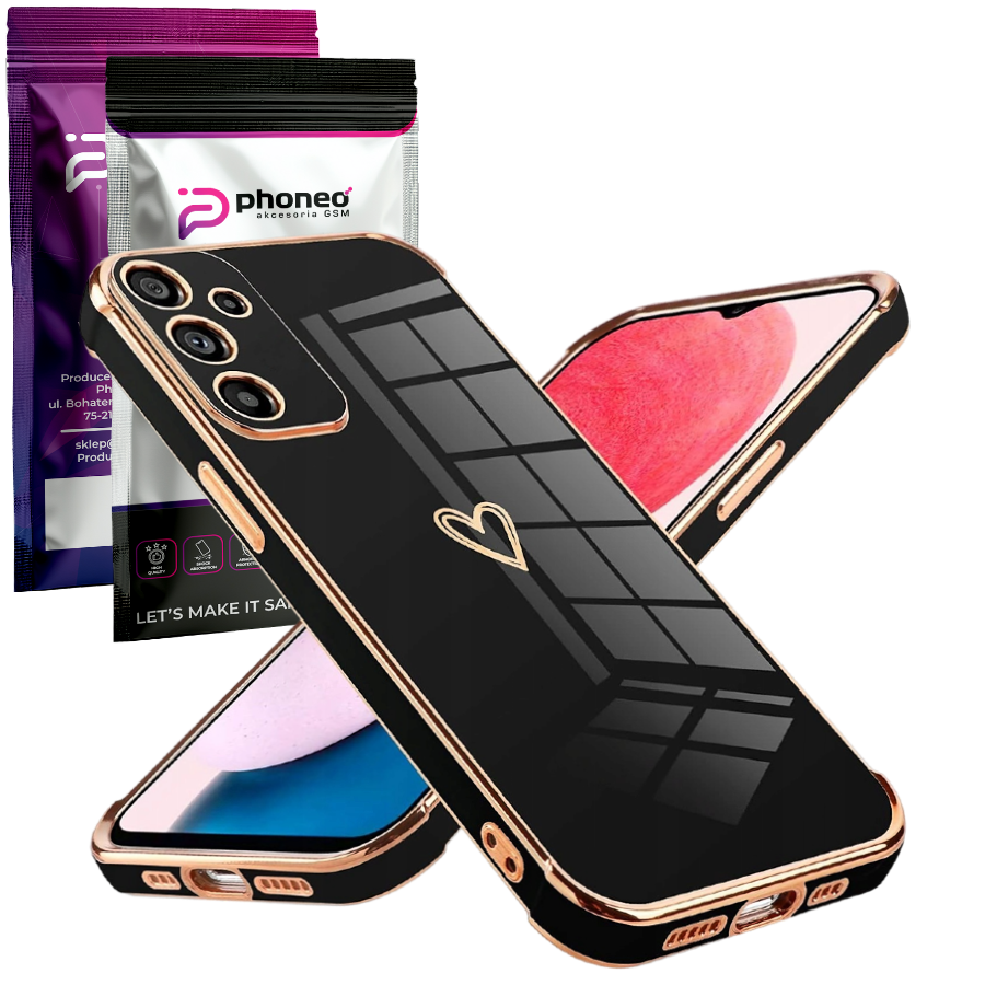  Etui Phoneo Serce Pancerne - Samsung Galaxy S23 - Czarne
