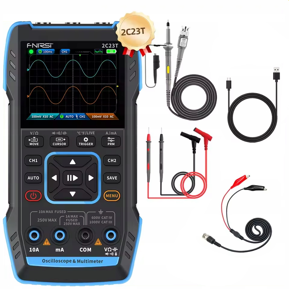 FNIRSI 2C23T — oscyloskop 2-kanałowy z multimetrem i generatorem