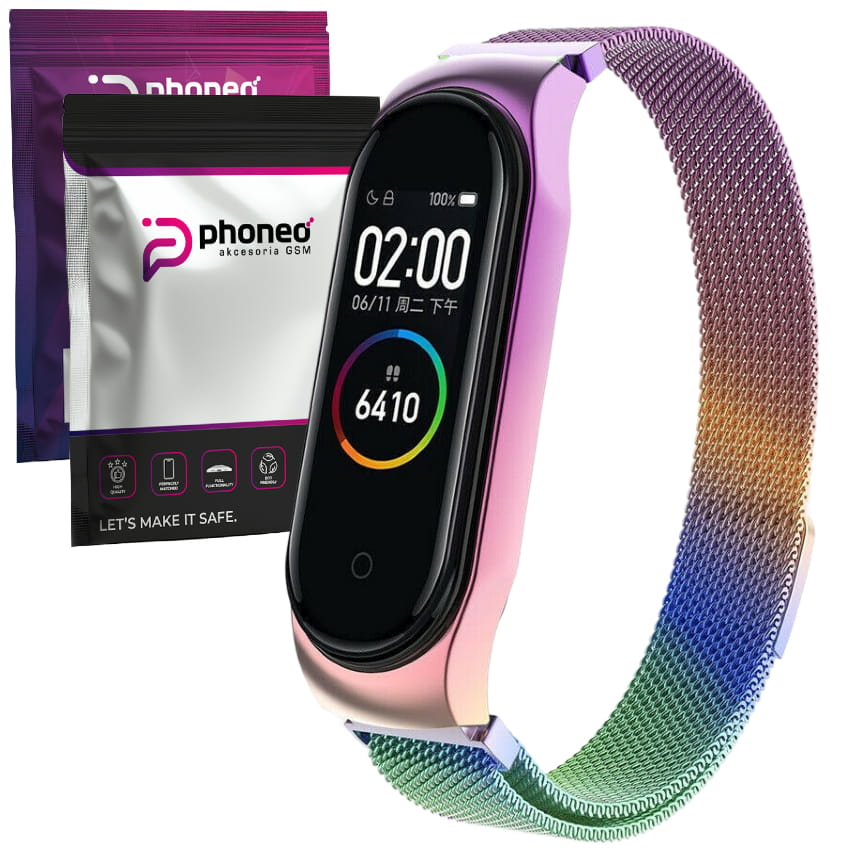Opaska Bransoleta Phoneo® do Mi Band 3 / 4 - Rainbow