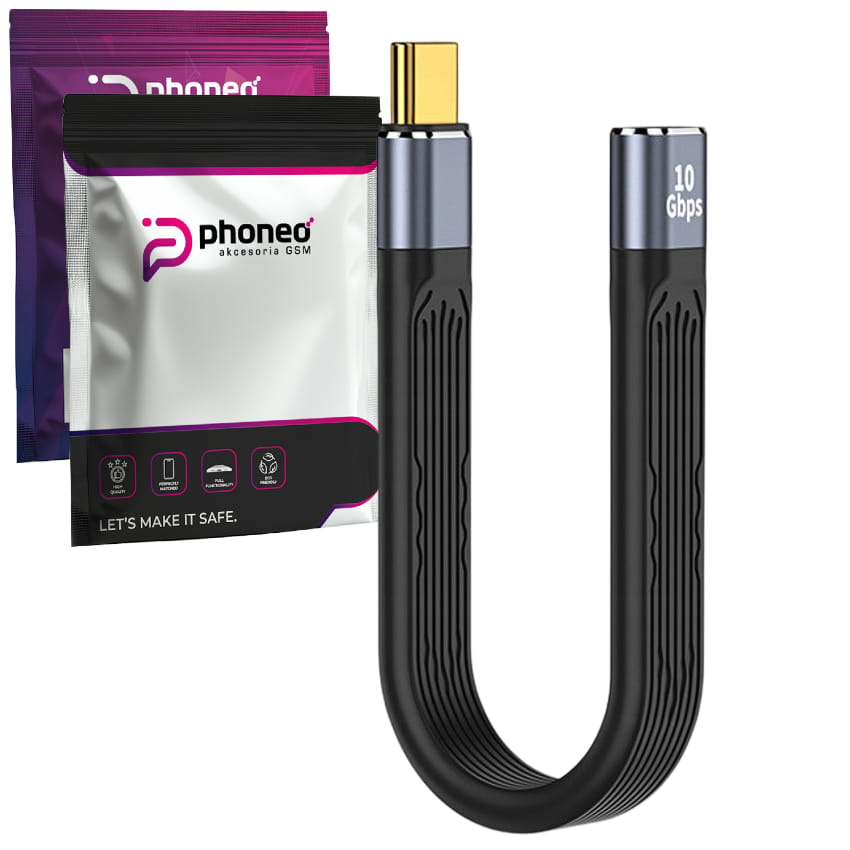 Krótki Kabel Phoneo®  USB-C do USB-C Żeński 10GBPS do iPhone iPad Macbook 13cm