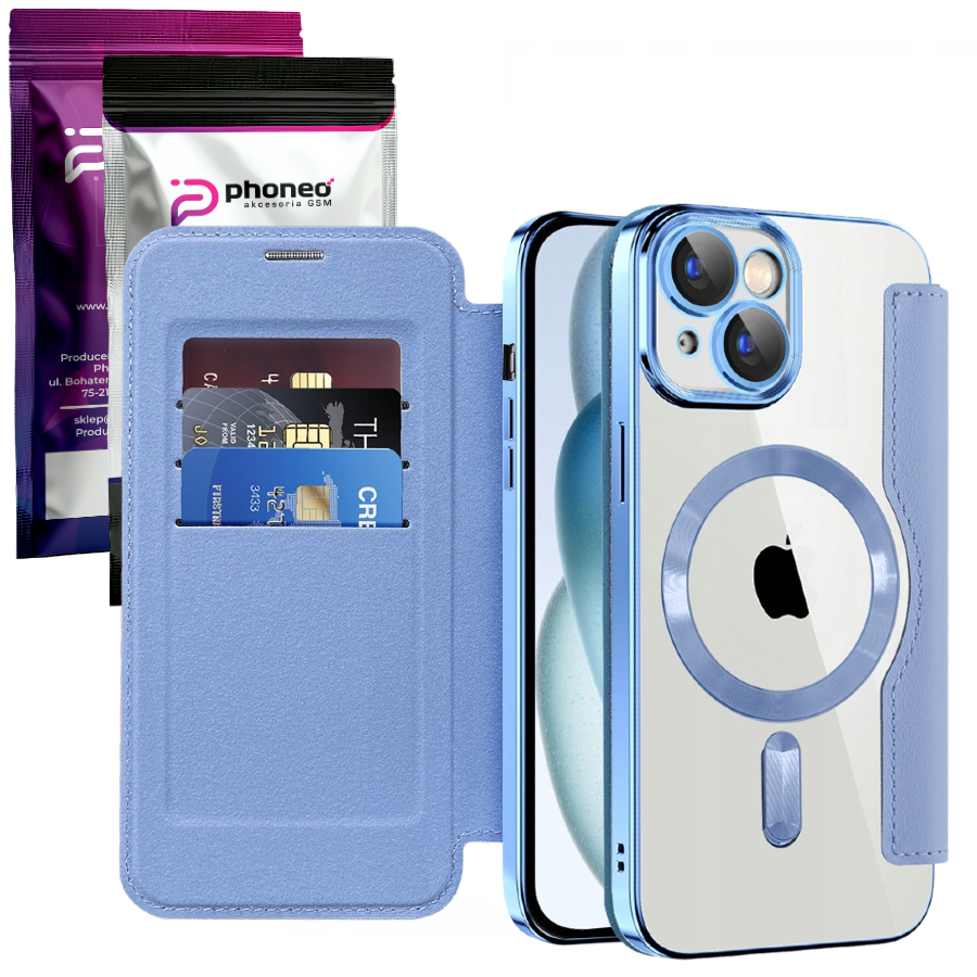 Etui Phoneo Flip z klapką do iPhone 15 - ochrona z MagSafe i RFID