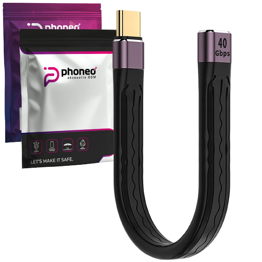 Kabel Phoneo® USB-C do USB-C Żeńskie 8K 40Gbps 240W Oplot  