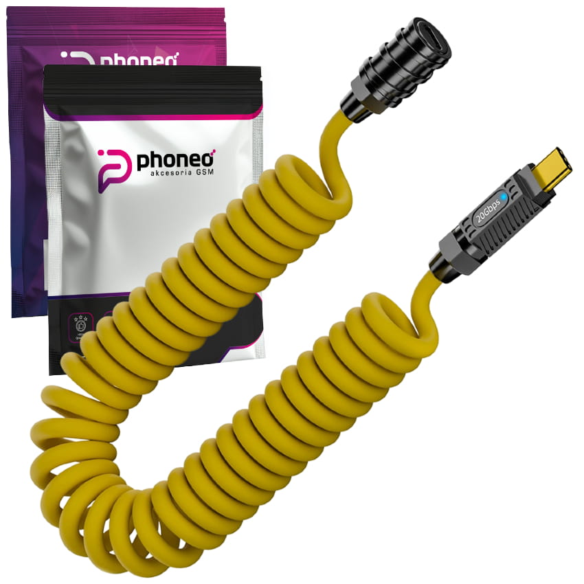 Wzmacniany Kabel Phoneo® USB-C Męski do USB-C Żeński - 20GBPS 140W 8K 60Hz - 180cm 