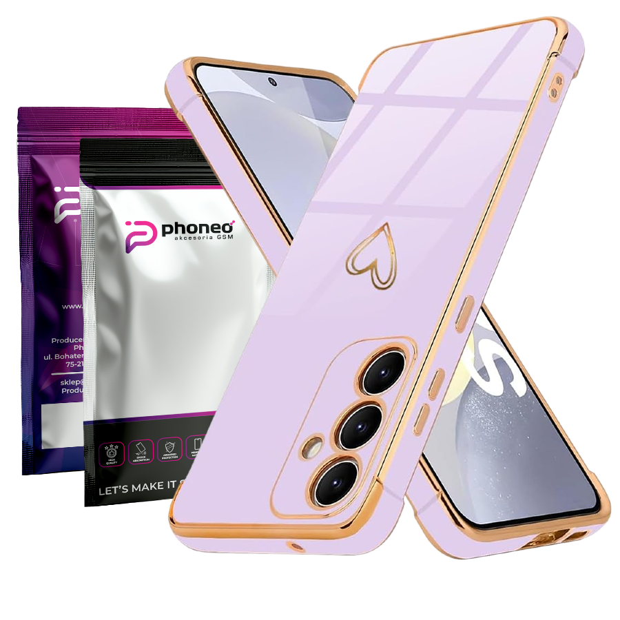 Etui Phoneo Serce Pancerne - Samsung Galaxy S25 - Lawendowe