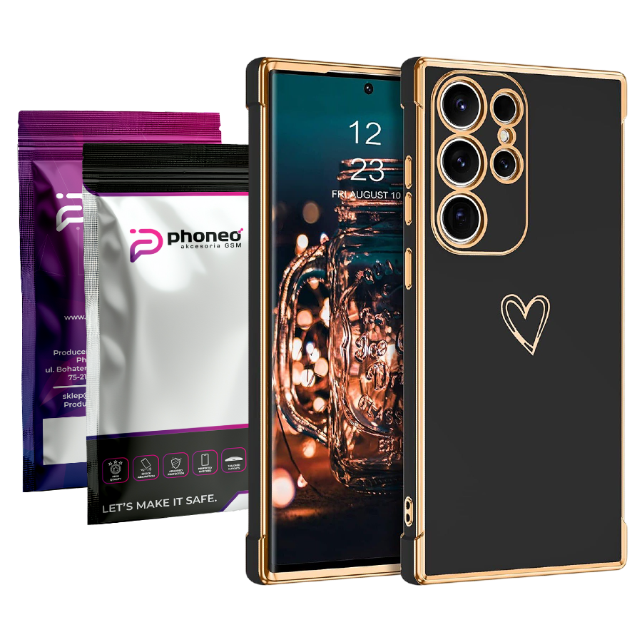 Etui Phoneo Serce Pancerne - Samsung Galaxy S25 Ultra - Czarne