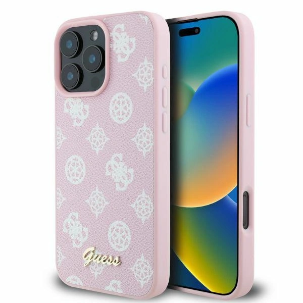 Etui Guess GUHMP16XPGPYSP Apple iPhone 16 Pro Max hardcase Peony Script MagSafe różowy