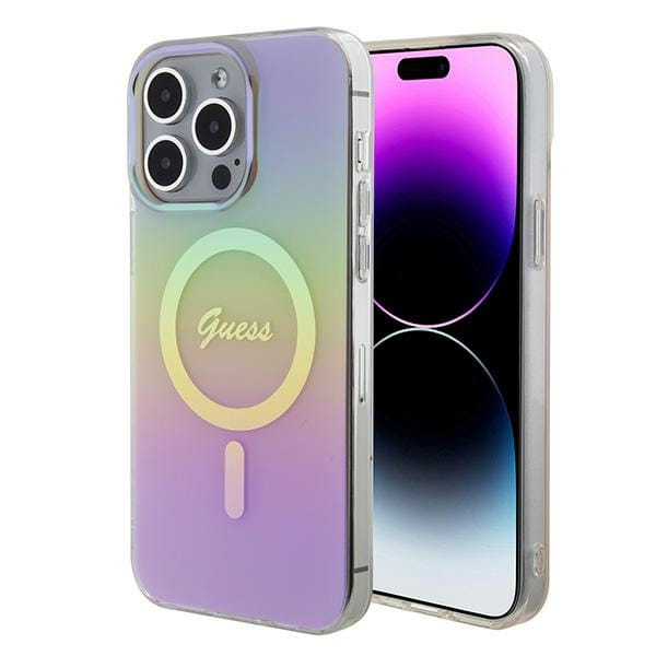 Etui Guess GUHMP15XHITSP Apple iPhone 15 Pro Max hardcase IML Iridescent MagSafe różowy/pink