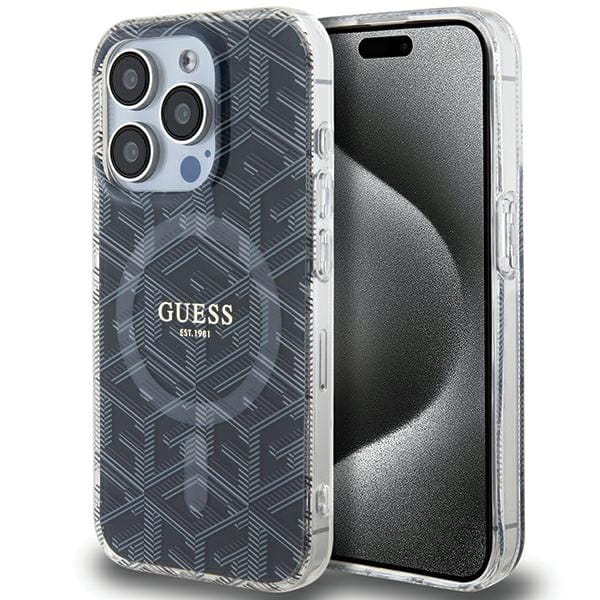 Etui Guess GUHMP15XHGCUSTGK Apple iPhone 15 Pro Max hardcase IML GCube MagSafe czarny/black
