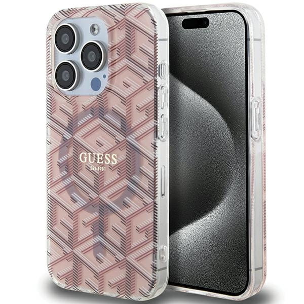 Etui Guess GUHMP15XHGCUSTGP Apple iPhone 15 Pro Max hardcase IML GCube MagSafe różowy/pink
