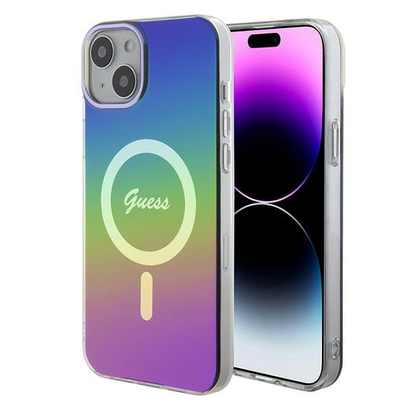 Etui Guess GUHMP15MHITSK Apple iPhone 15 Plus / 14 Plus hardcase IML Iridescent MagSafe wielokolorowy/rainbow