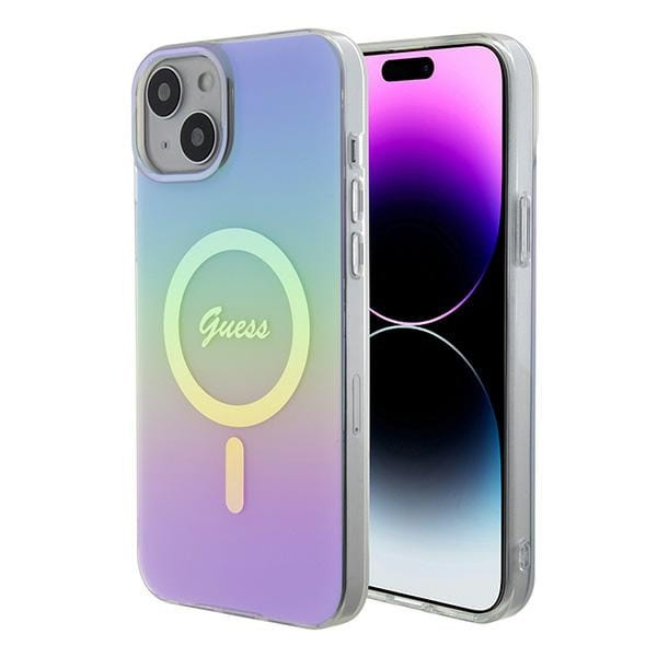 Etui Guess GUHMP15MHITSU Apple iPhone 15 Plus / 14 Plus hardcase IML Iridescent MagSafe fioletowy/purple