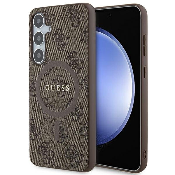 Etui Guess GUHMS24MG4GFRW Samsung Galaxy S24+ Plus hardcase 4G Collection Leather Metal Logo MagSafe brązowy/brown