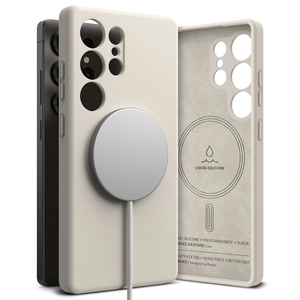 Etui Ringke Silicone Magnetic MagSafe Samsung Galaxy S25 Ultra Stone