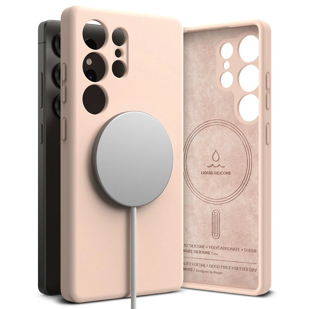 Etui Ringke Silicone Magnetic MagSafe Samsung Galaxy S25 Ultra Pink Sand