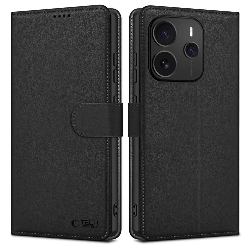 Etui z klapką Tech-Protect Wallet Xiaomi Redmi Note 14 5G Matte Black