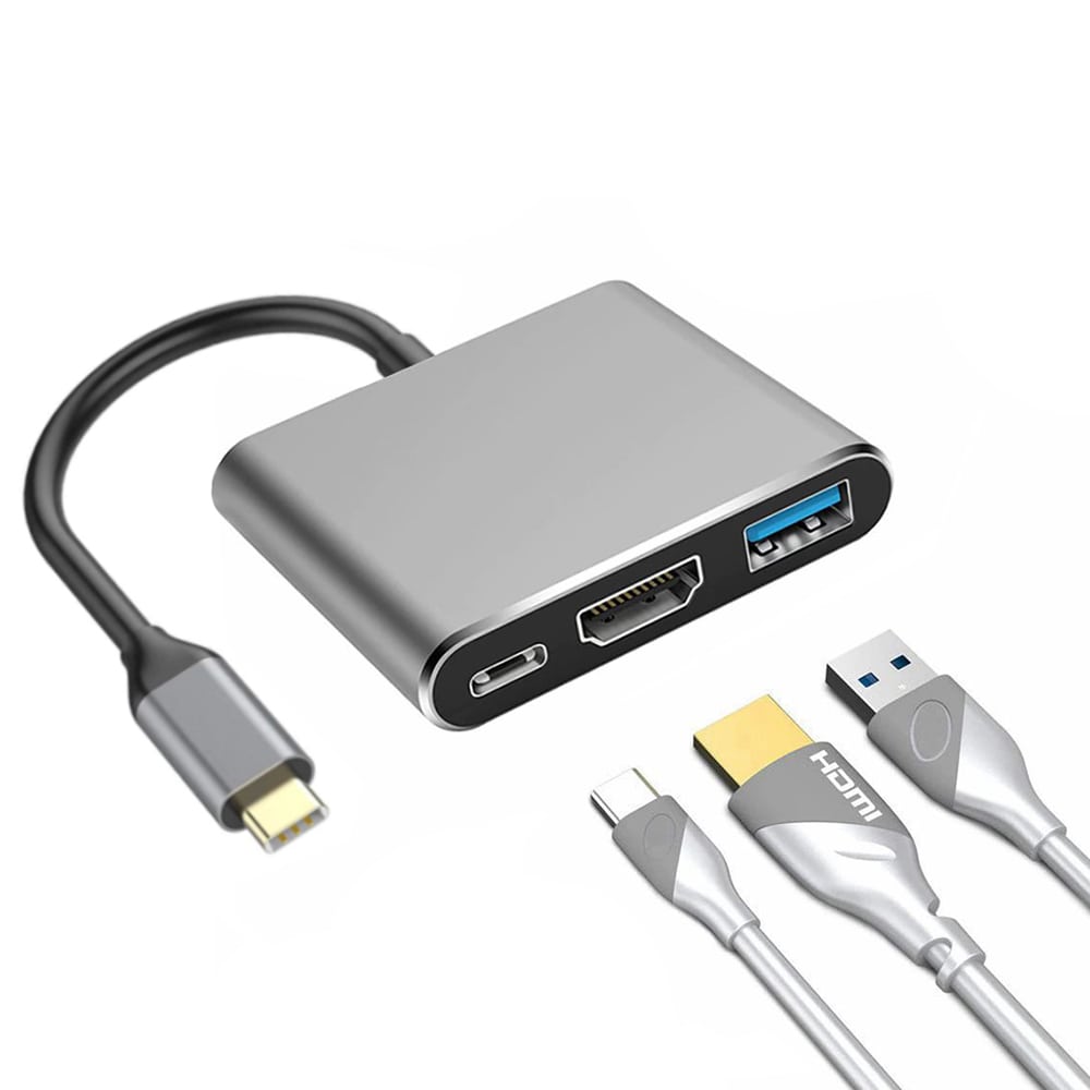 Adapter 3w1 - HUB 4K - HDMI/USB-C/USB (Macbook) - Space Gray