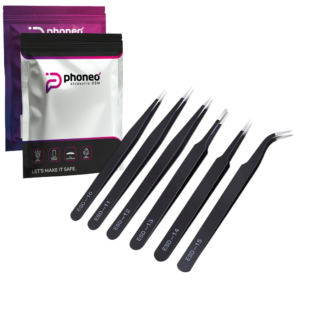 Zestaw Pincet Phoneo - Pęseta, Penseta, Pinceta, Szczypczyk - 6szt.