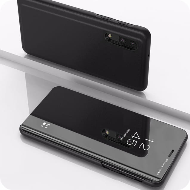 Etui z Klapką Clear View Cover - Samsung Galaxy A30s - Czarny