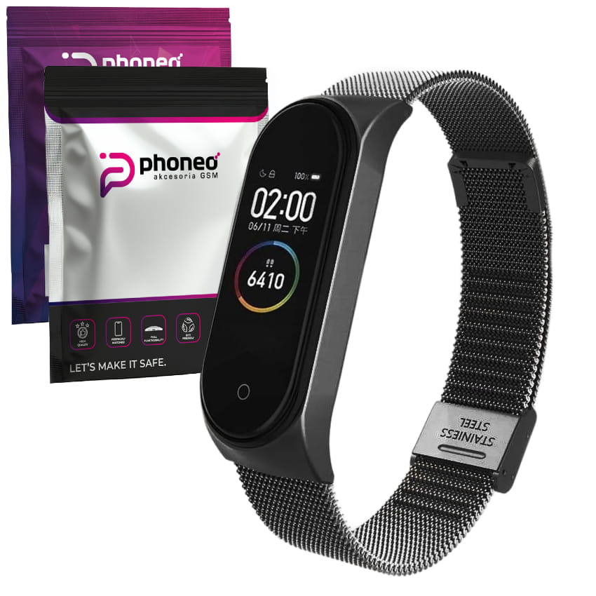 Opaska Bransoleta Phoneo® do Mi Band 3/4 - Czarny