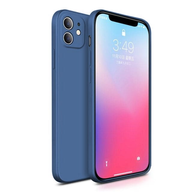  Etui Liquid Soft Silicone iPhone 12 - Granatowy