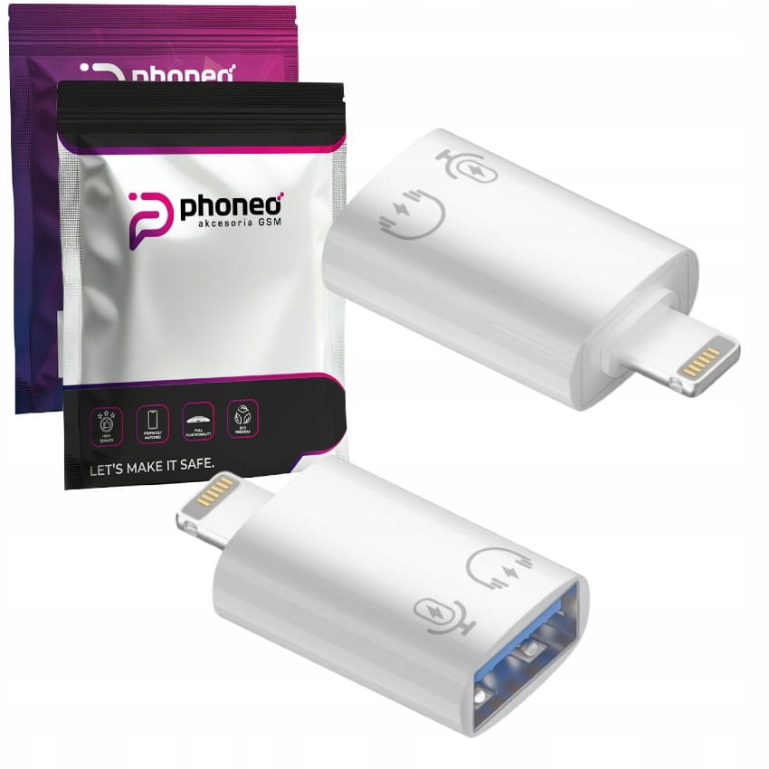 Adapter, Konwerter Phoneo® USB-A do Lightning - Biały