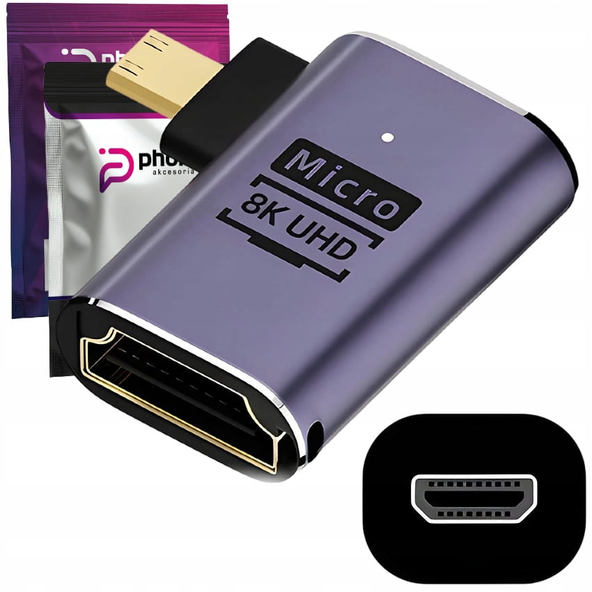 Adapter Kątowy Phoneo® HDMI do Micro HDMI - 8K 60Hz, 48 Gb/s