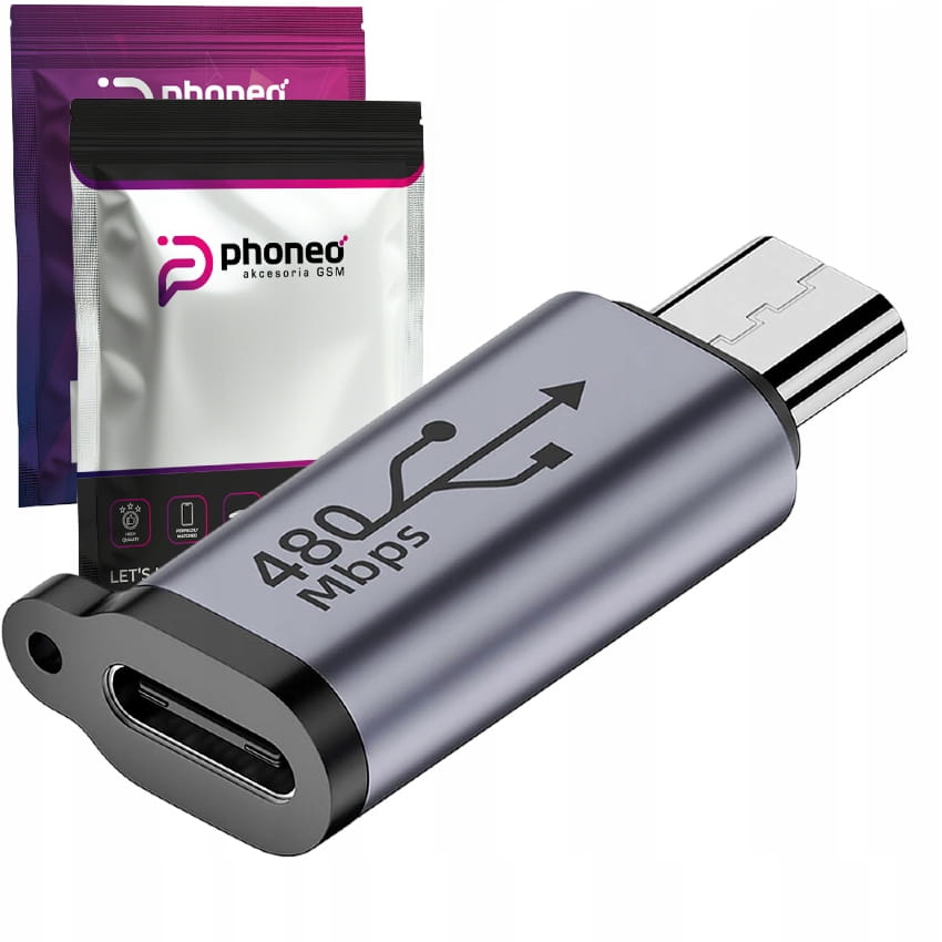 Adapter Kabla Phoneo® USB-C do Micro USB - 480Mbps 18W V7