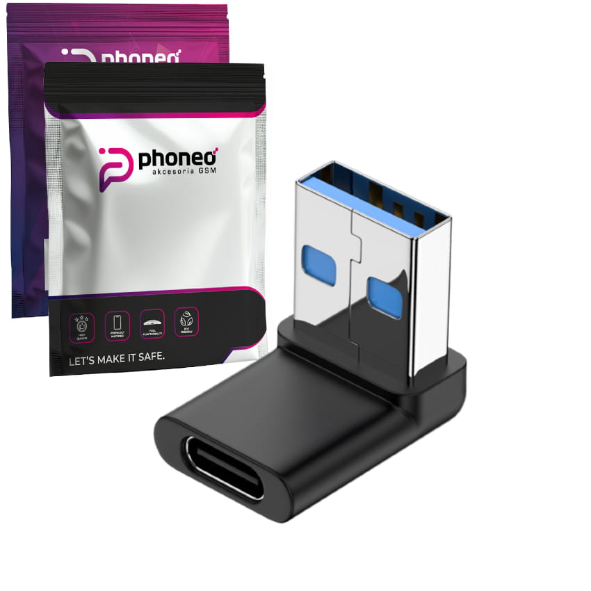Adapter Phoneo® USB 3.1 do USB-C Kątowy - 90° - kompaktowy adapter 10 Gb/s