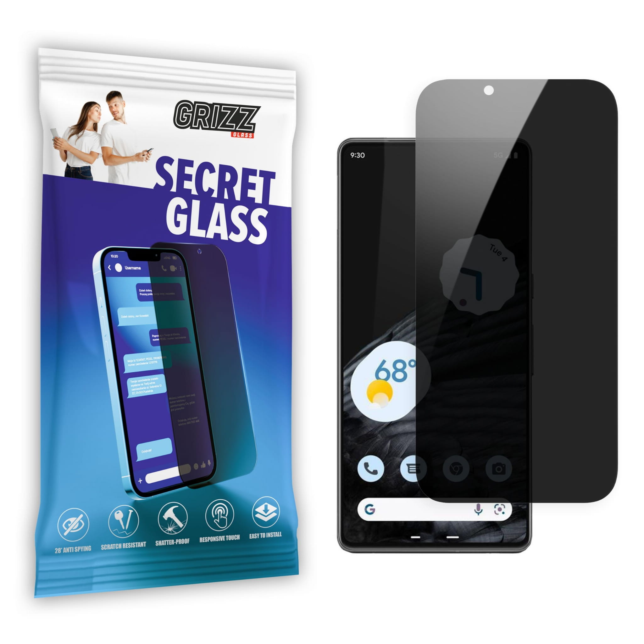 GrizzGlass SecretGlass Google Pixel 5A 5G