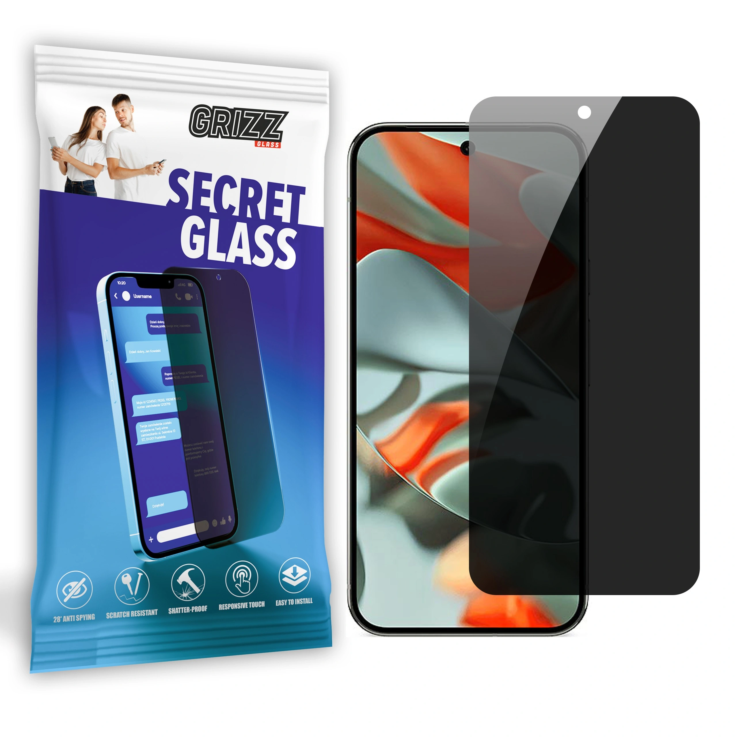 Privatization glass GrizzGlass SecretGlass for Google Pixel 9 Pro XL