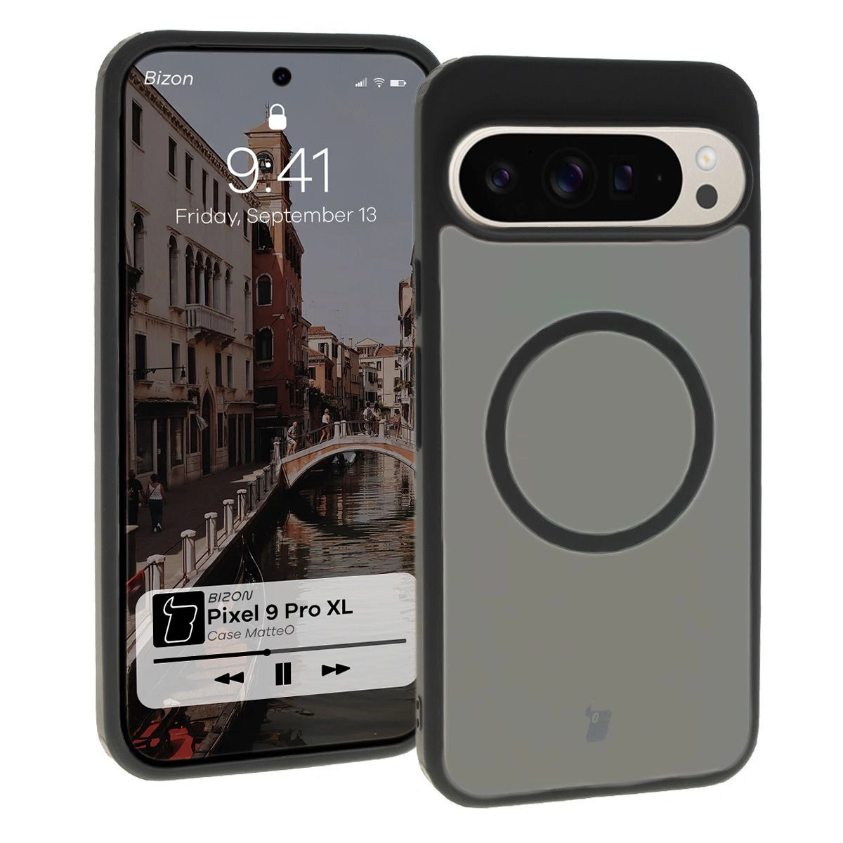 Bizon Case MatteO Google Pixel 9 Pro XL transparent with black frame