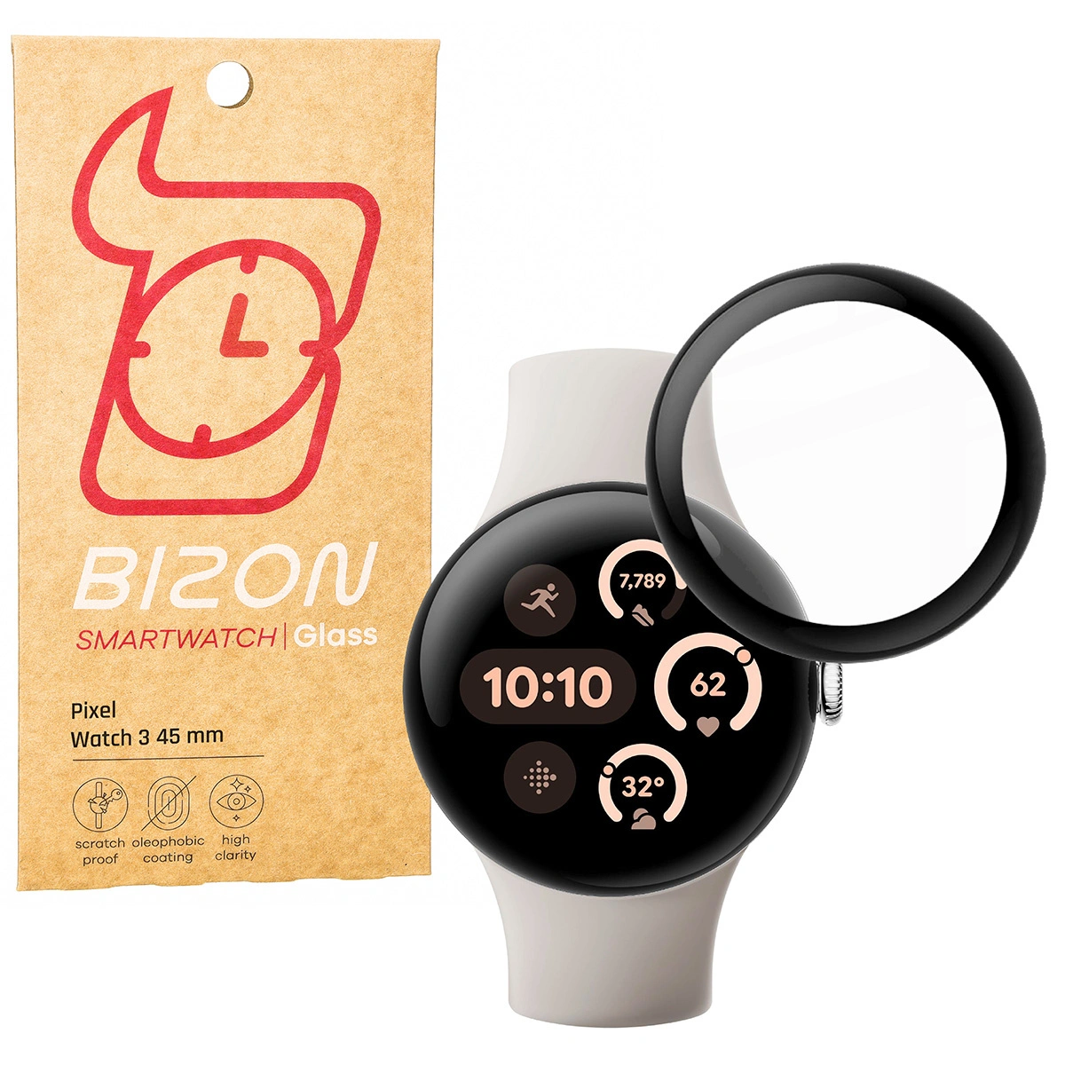 Bizon Glass Watch Edge Hybrid Google Pixel 3 45 mm black