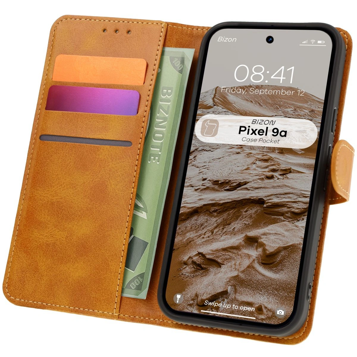 Bizon Case Pocket Google Pixel 9a — etui portfelowe z kieszeniami