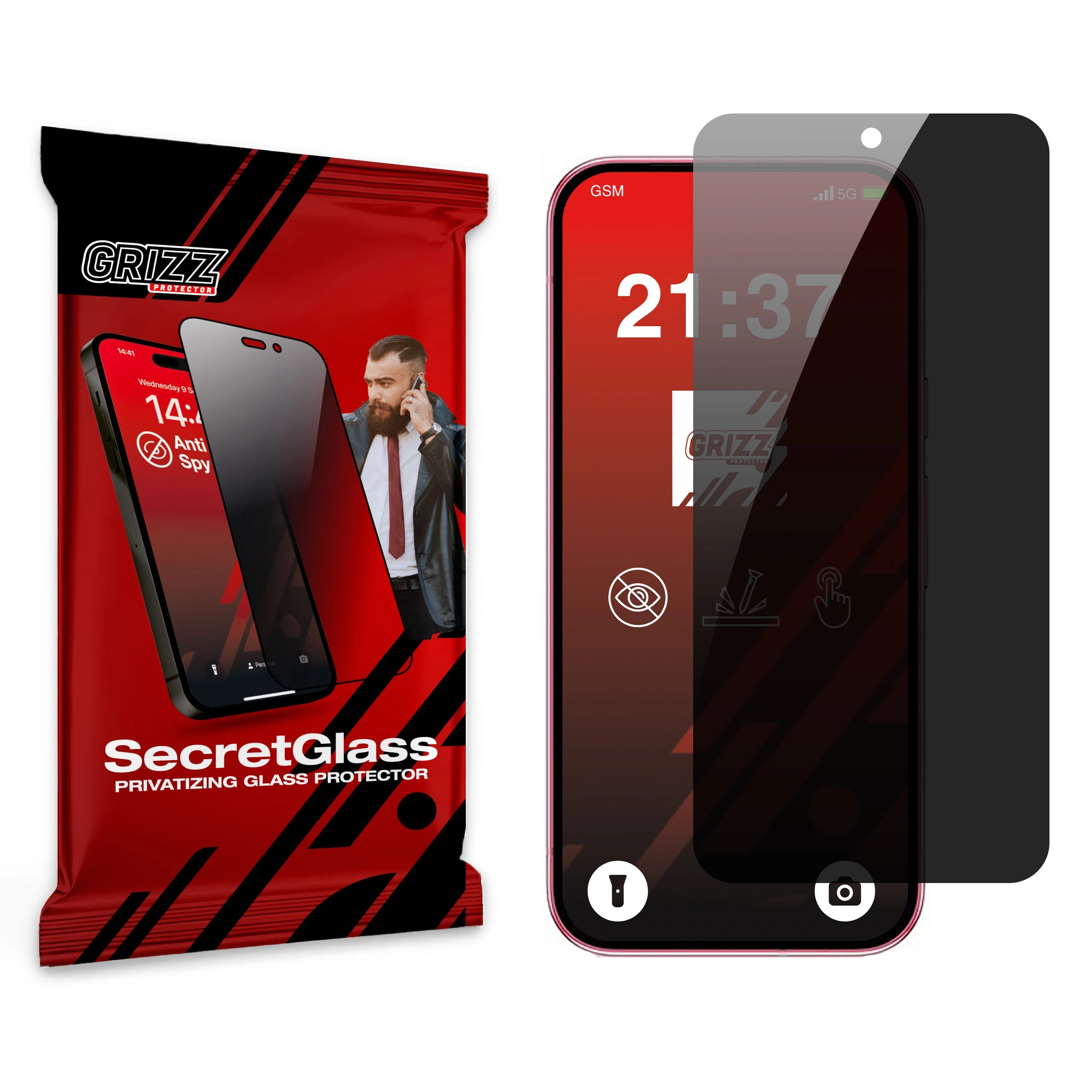 GrizzGlass SecretGlass Google Pixel 9a — szkło z filtrem prywatności