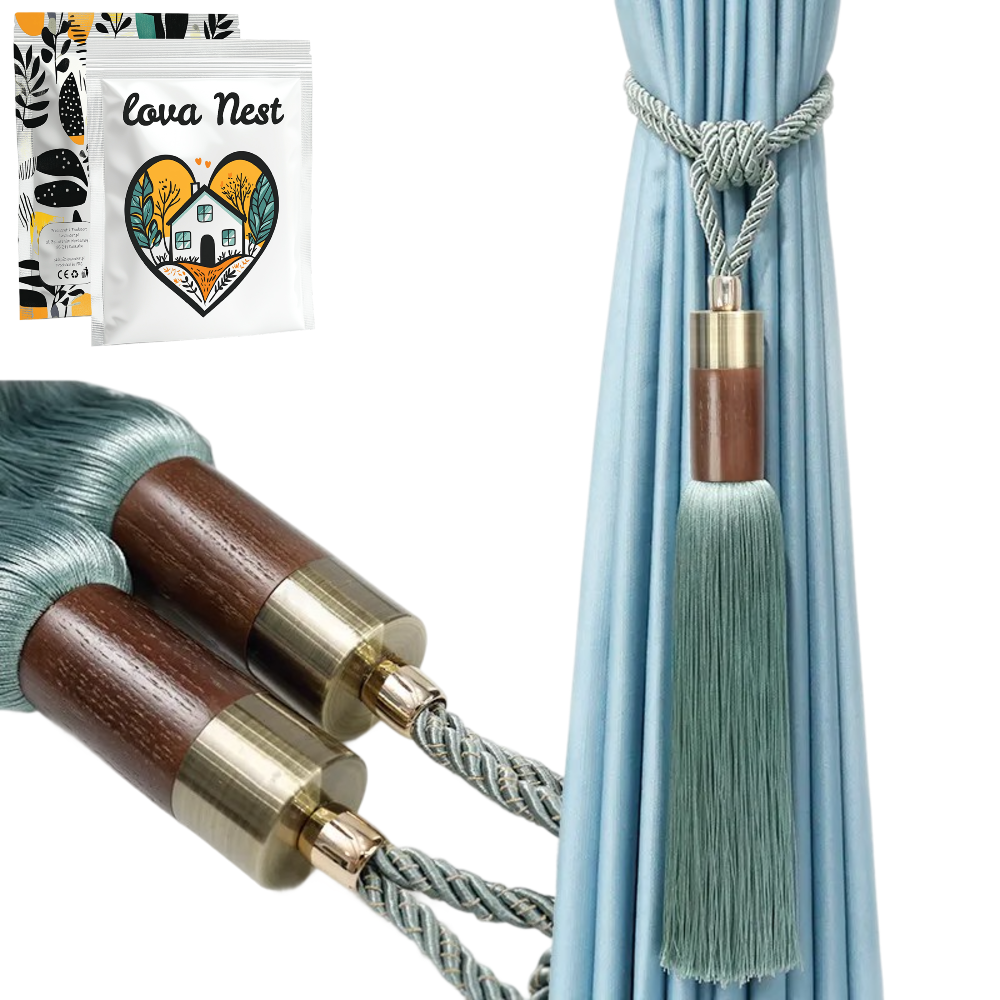 Upięcie Do Zasłon, Firan - Sznurek - Błękitny - 2 szt.