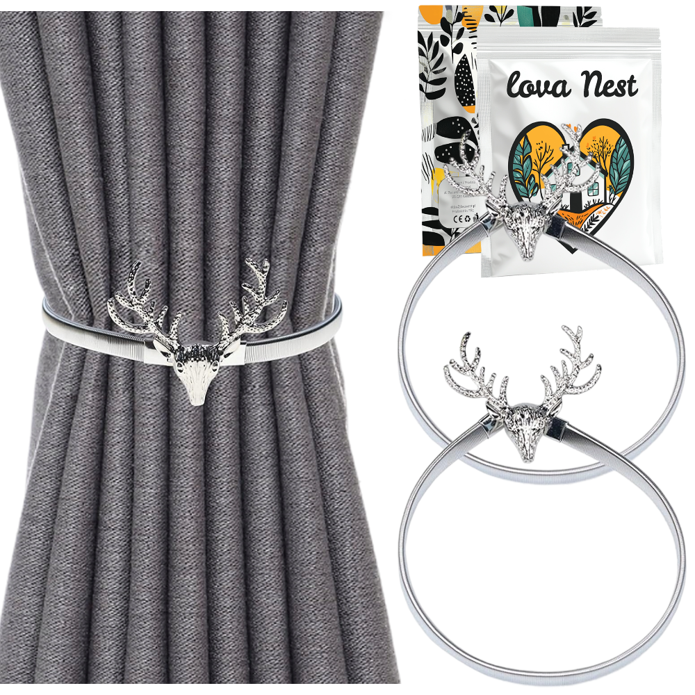 Upięcie do Zasłon i Firan - 2 szt. - Srebrny Jeleń