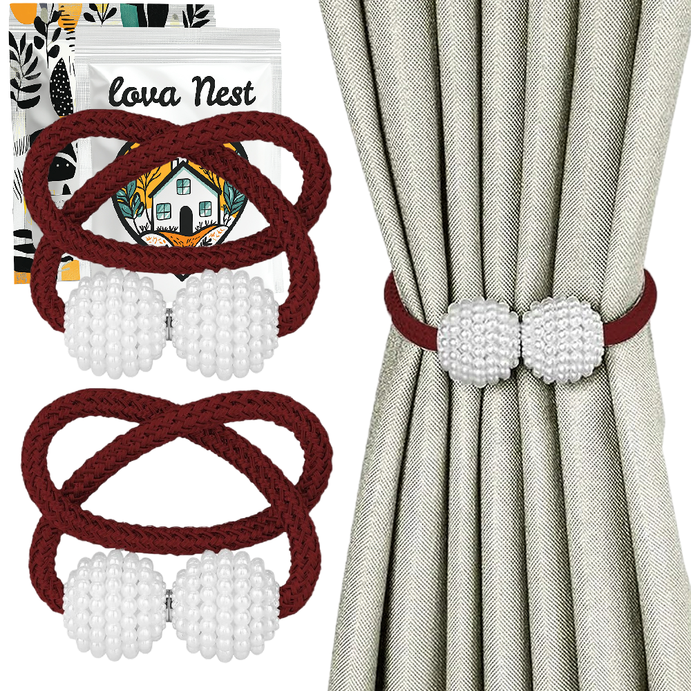 Upięcie do Zasłon i Firan - 2 szt. - Sznur Boho z Perłami
