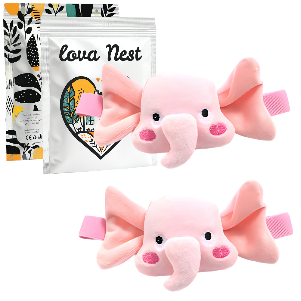 Upięcie do Zasłon i Firan - 2 szt. - Różowe Słonie 