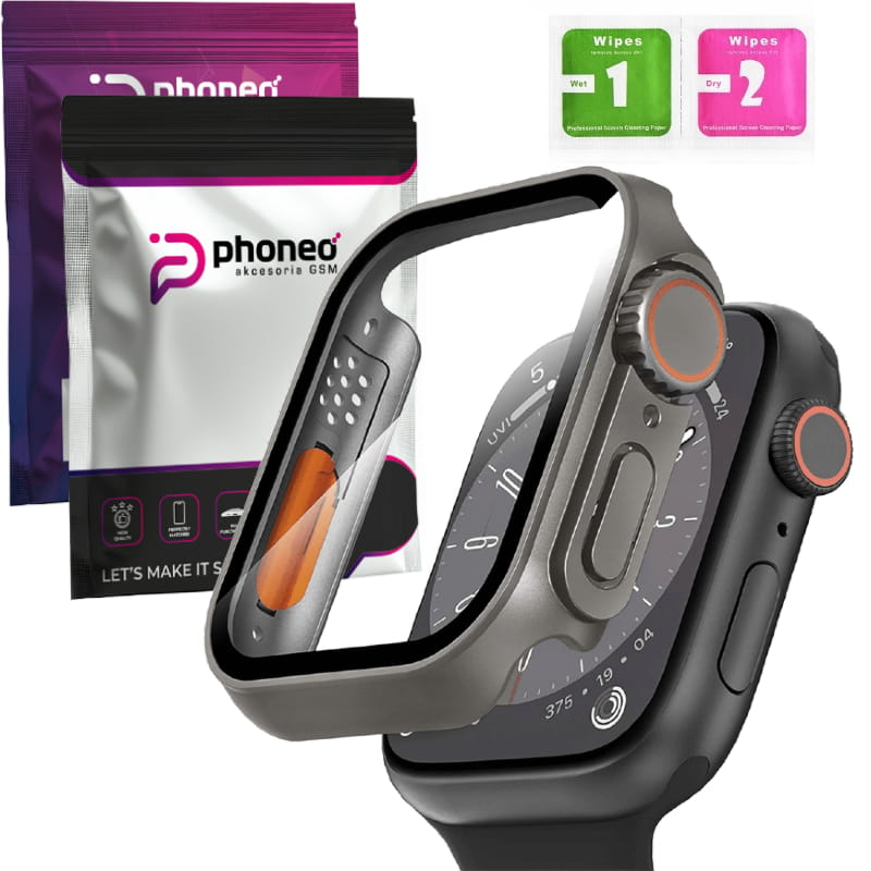 Etui 360 Case Phoneo® + Szkło do Apple Watch - 40 mm - Grafitowy
