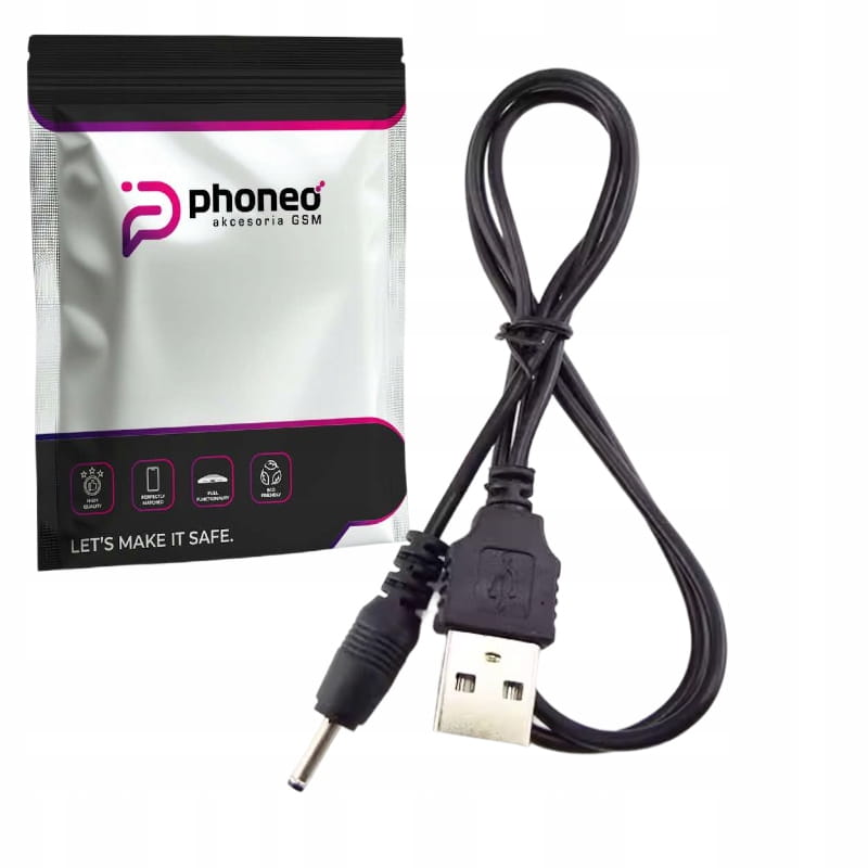 Kabel Zasilający Phoneo Ładowarka USB - DC 2,5 x 0,7mm 5V  - 100cm