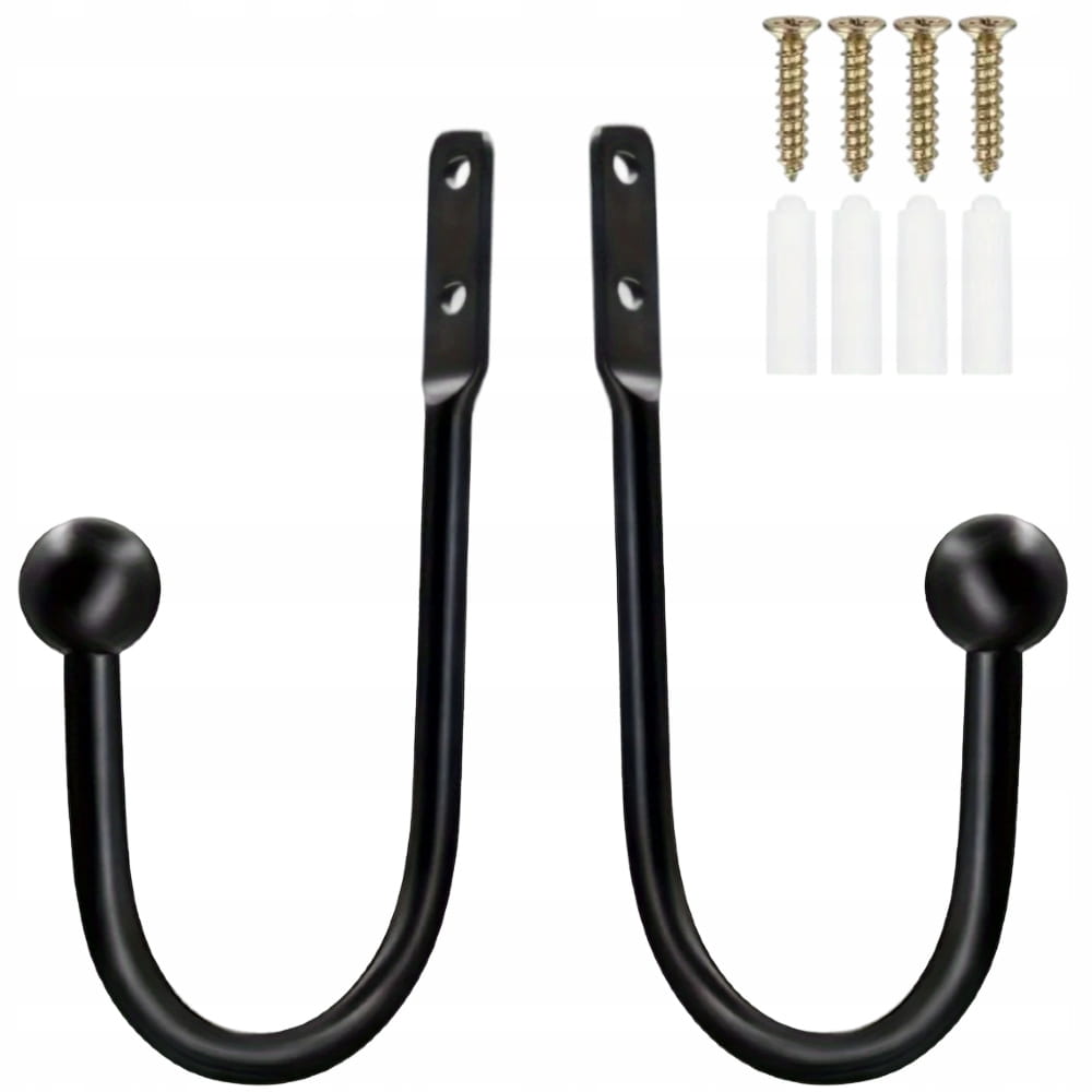 Hak Ścienny Loftowy Wieszak - Przykręcany - 2szt. - Czarny v2