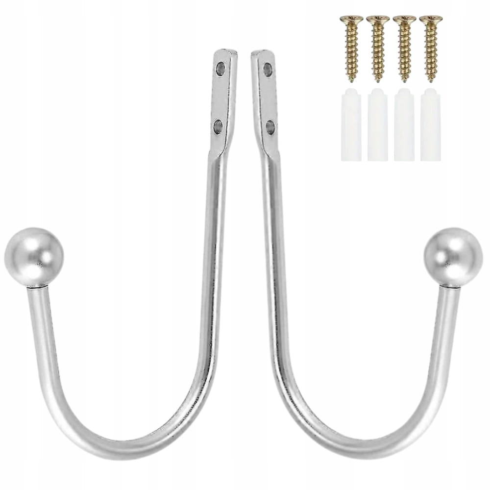 Hak Ścienny Loftowy Wieszak - Przykręcany - 2szt. - Srebrny v2