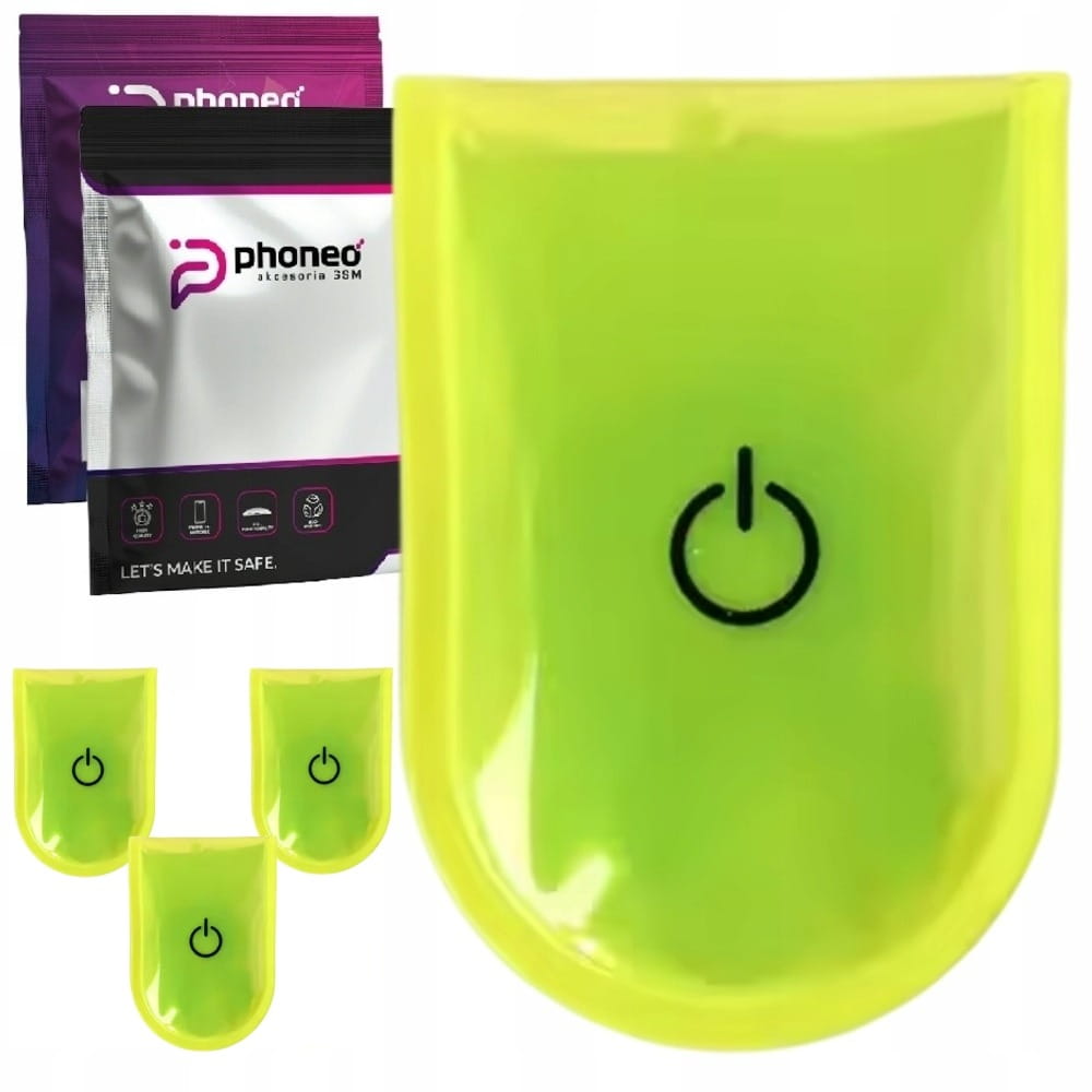 Opaska LED Phoneo / Odblaskowy Klips Magnetyczny - 3szt. 