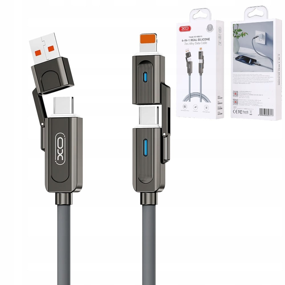 Kabel XO NB275 - 4w1 USB-C/Lightning + USB-C/USB - 1 metr