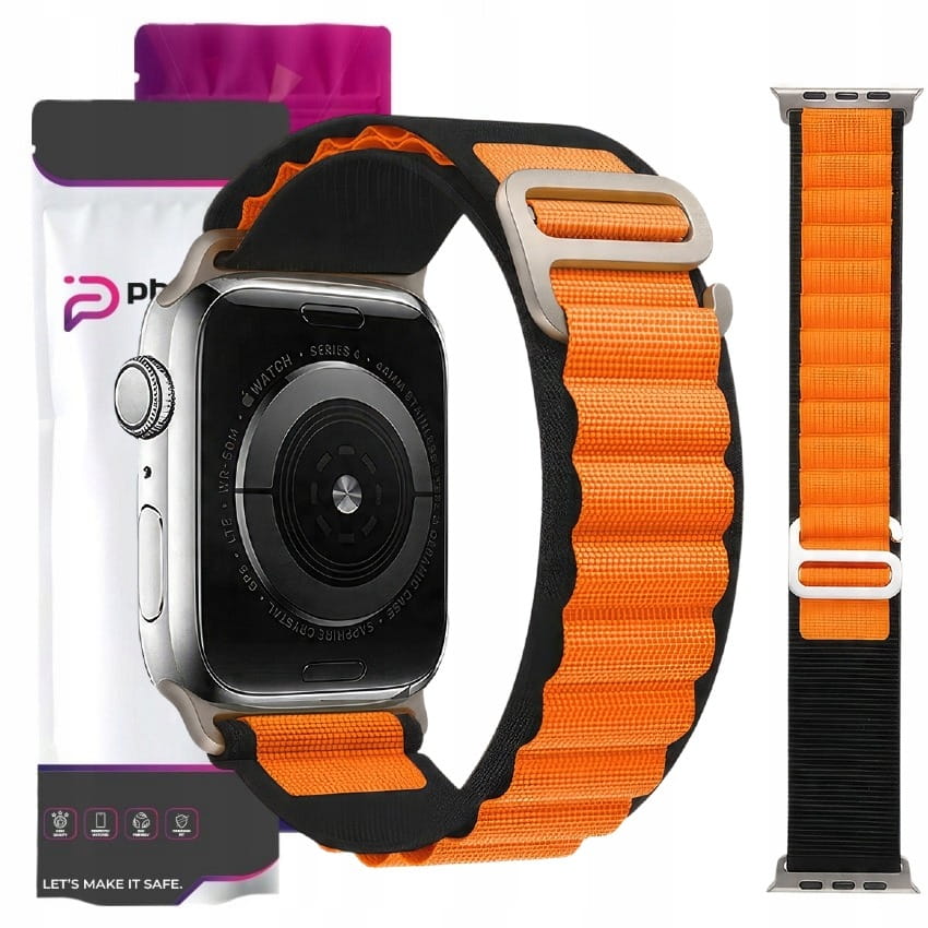 Pasek Phoneo do Apple Watch 42/44/45 mm — wytrzymały nylon i metalowa zapinka