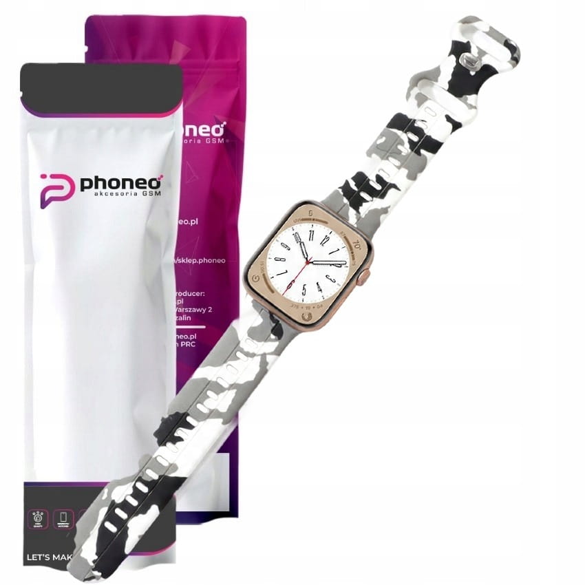 Pasek Silikonowy, Opaska Phoneo® do Apple Watch 42/44/45/49 Moro - Biała